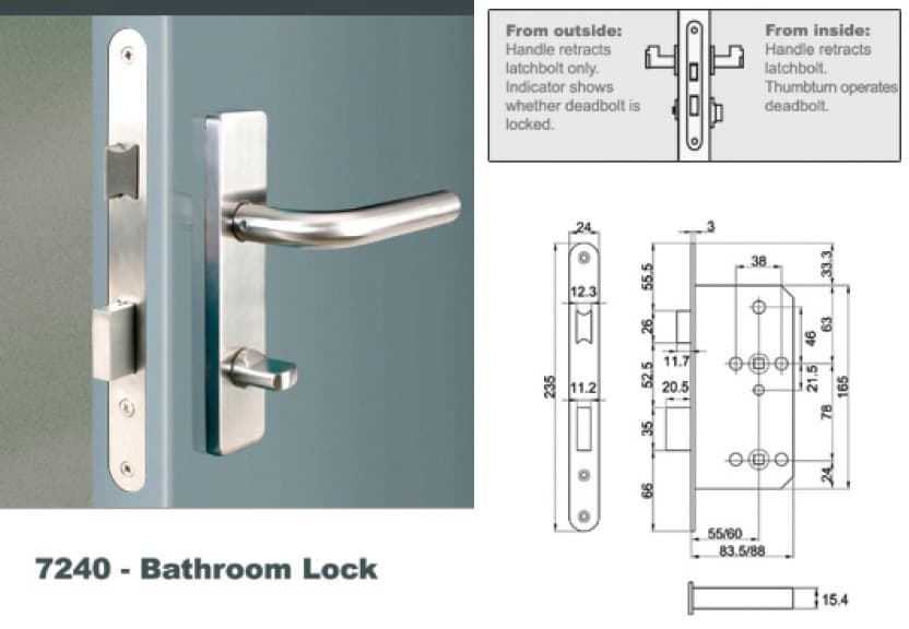 Euro Mortise Lock _ Bathroom Lock